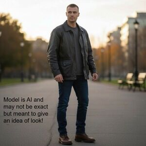 Vintage American Weekend Mens Black Leather Casual Jacket Size 46 Classic Grunge